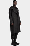 Deformed Herringbone Jacquard Double-Breasted Coat
