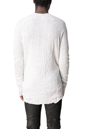 Light wool crew neck sweater, White