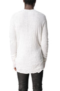Light wool crew neck sweater, White
