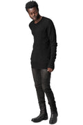 Light wool crew neck sweater, Black