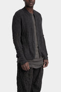Blackmerle | AW25 - Distressed zip up knit sweater, Grey M04-125CC