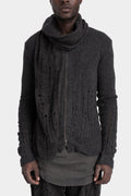Blackmerle | AW25 - Distressed knit scarf, Grey A01-130CC