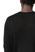 Wool silk crew neck sweater