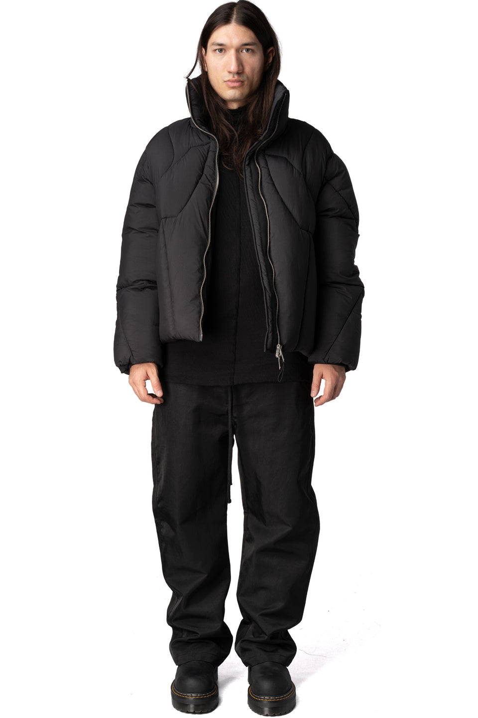 Quilted Puffer Jacket, Black