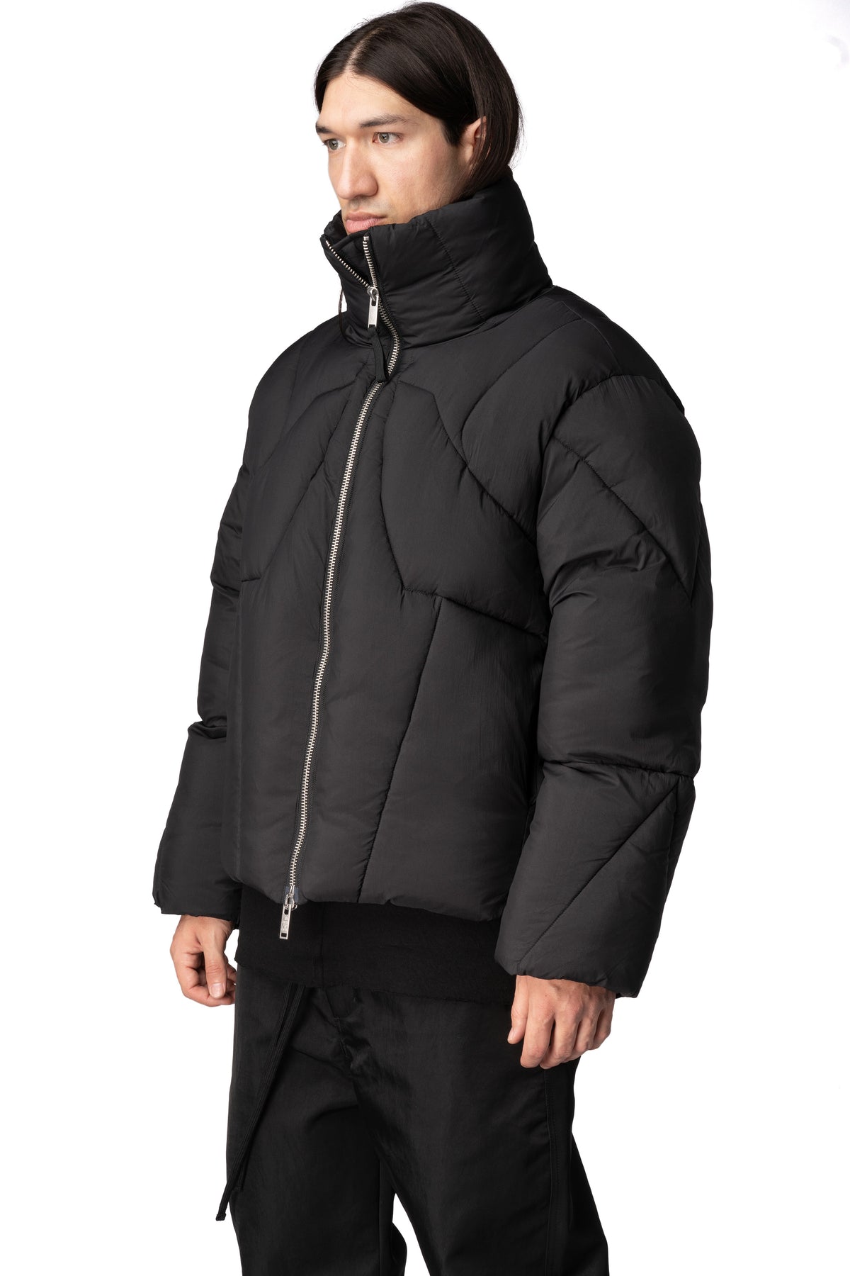 Quilted Puffer Jacket, Black