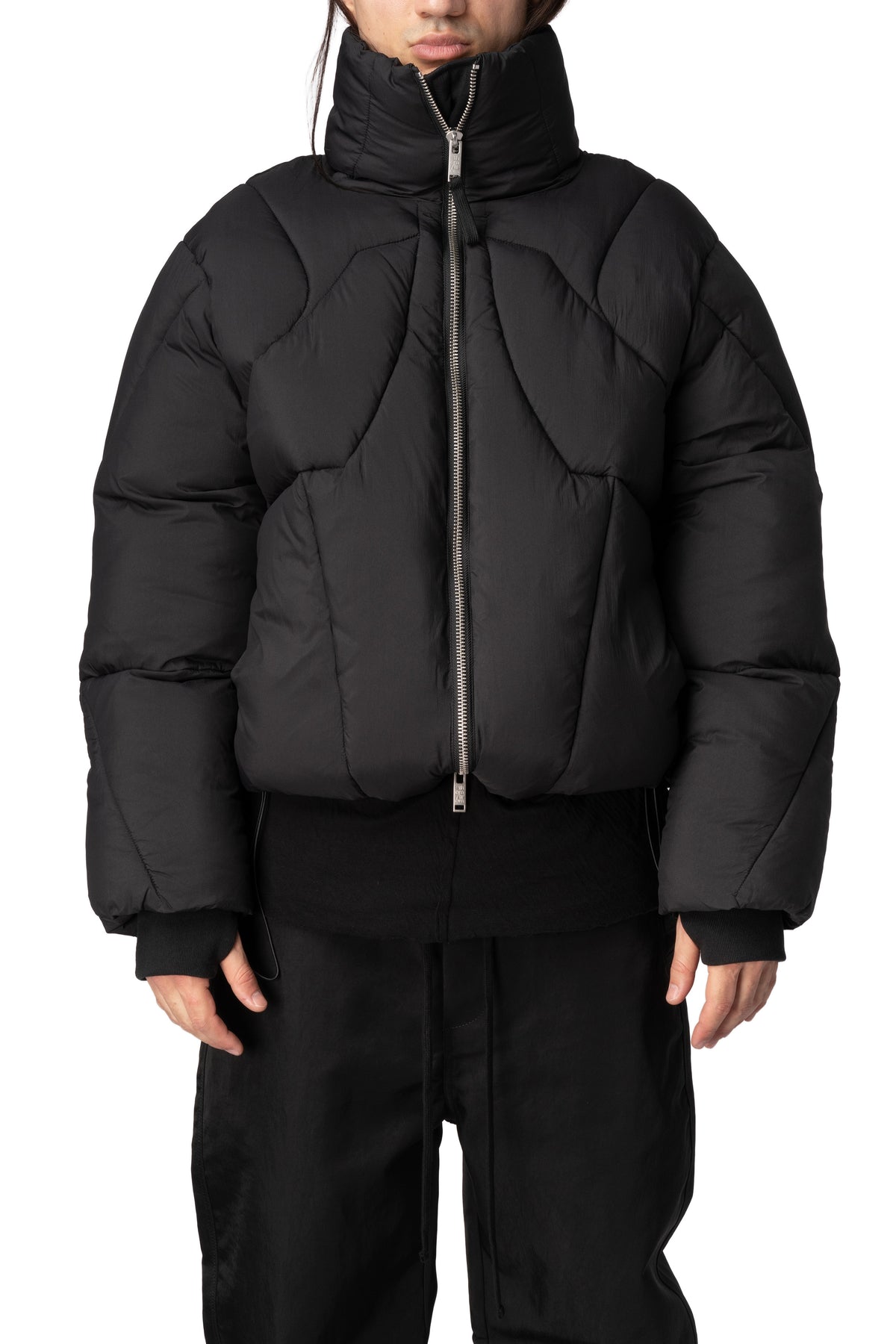 Quilted Puffer Jacket, Black