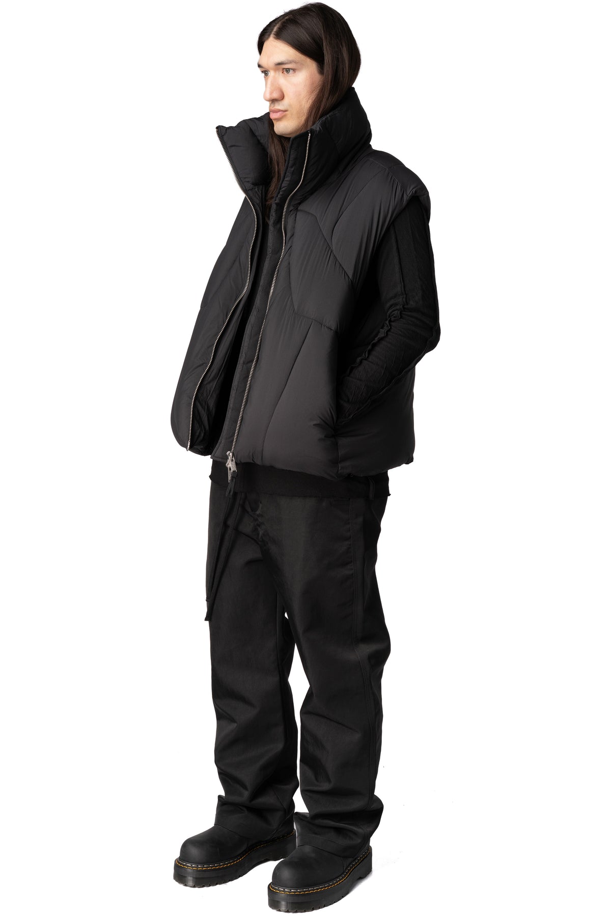 Quilted Puffer Vest, Black