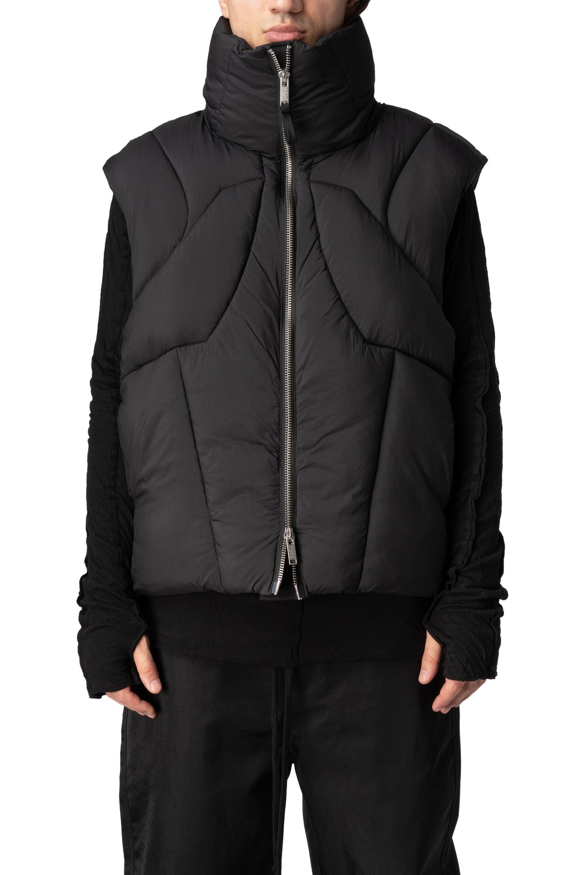 Quilted Puffer Vest, Black