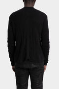 Blackmerle | AW25 - Distressed zip up knit sweater, Black M04-125BK