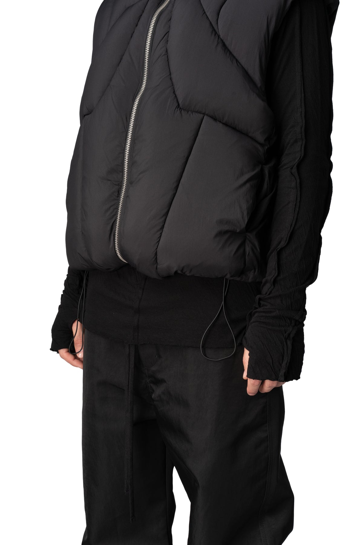 Quilted Puffer Vest, Black