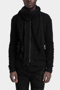 Blackmerle Distressed knit scarf, Black A01-130BK
