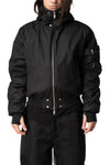Hooded Bomber Jacket, Black