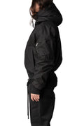 Hooded Bomber Jacket, Black