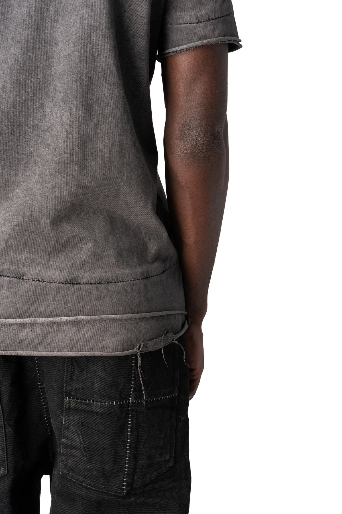 Layered hem heavy cotton t-shirt, Antra Wash