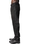 Loose fit treated denim jeans