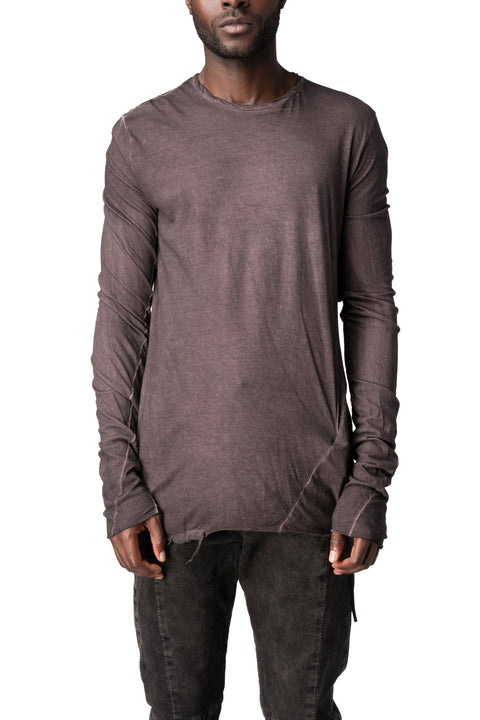 Long sleeve light cotton long sleeve tee, Wine Resin