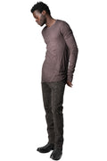 Long sleeve light cotton long sleeve tee, Wine Resin