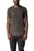 Cross panelled cotton t-shirt, Brown Wash