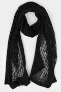 Distressed knit scarf, Black
