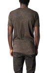 Cross panelled cotton t-shirt, Brown Wash