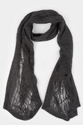 Distressed knit scarf, Grey