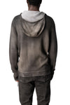 Hooded half-zip heavy wool sweater