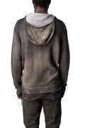 Hooded half-zip heavy wool sweater