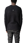 Heavy wool sweater with cross embroidery