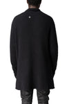 Long heavy wool open cardigan