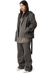 Gimp Zipfront hooded canvas jacket, Gravel