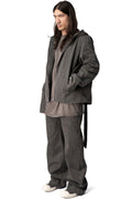 Gimp Zipfront hooded canvas jacket, Gravel