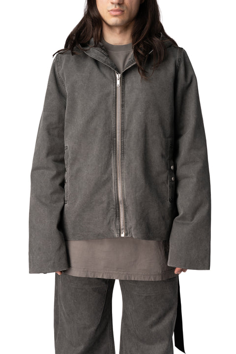 Gimp Zipfront hooded canvas jacket, Gravel