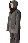 Gimp Zipfront hooded canvas jacket, Gravel