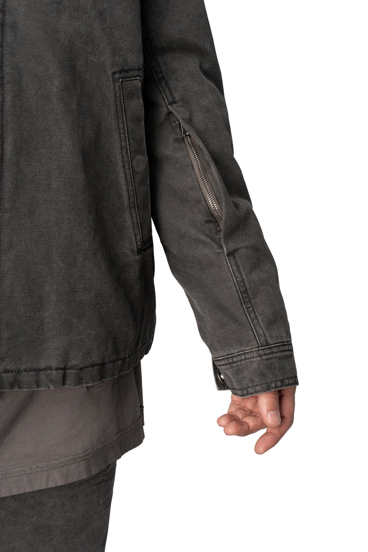 Brad coated canvas jacket, Gravel