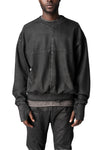 Loose fit cross seam sweatshirt, Black Leather