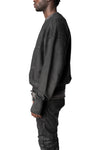Loose fit cross seam sweatshirt, Black Leather