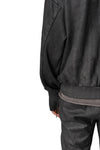 Loose fit cross seam sweatshirt, Black Leather