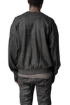 Loose fit cross seam sweatshirt, Black Leather