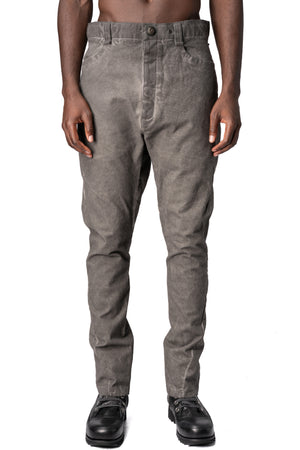 Low crotch 4 pocket cotton pants, Elephant grey