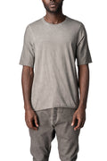 Raglan cut leather spine t-shirt, Elephant grey