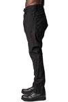 Low crotch 4 pocket cotton pants, Black