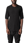 Raglan cut cashmere blend leather spine t-shirt, Black