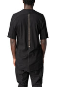 Raglan cut leather spine t-shirt, Black