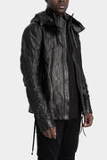 D.Hygen | AW25 - Hooded leather jacket, ST105-0225A