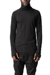Musculature cut-out turtleneck long sleeve top, Black