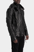 D.Hygen | AW25 - Hooded leather jacket, ST105-0225A