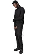 Musculature cut-out turtleneck long sleeve top, Black