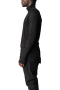 Musculature cut-out turtleneck long sleeve top, Black