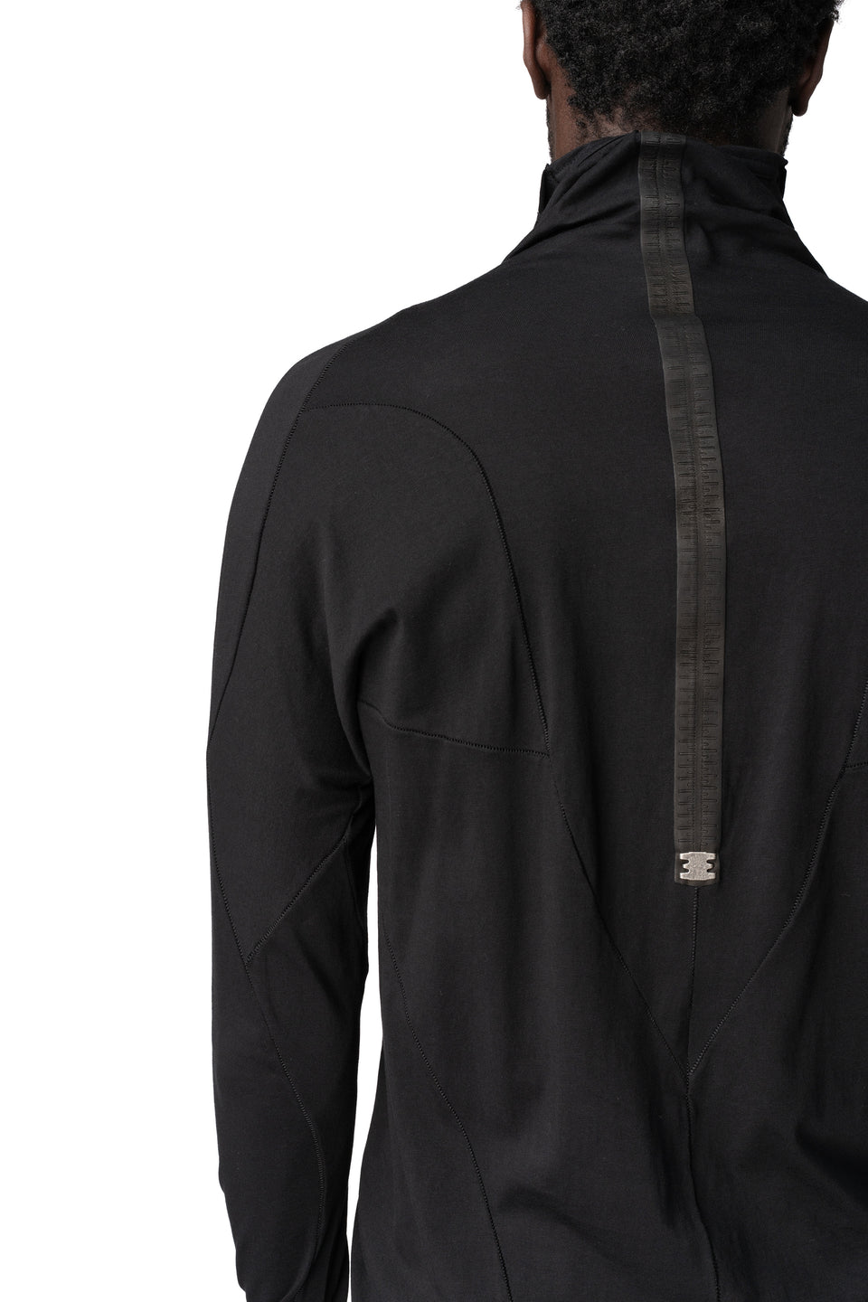 Musculature cut-out turtleneck long sleeve top, Black