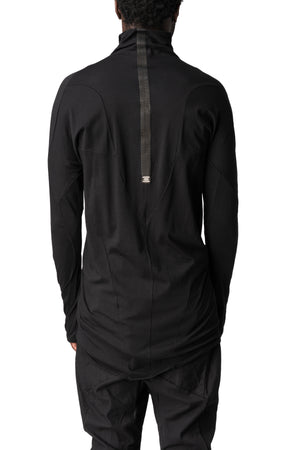 Musculature cut-out turtleneck long sleeve top, Black